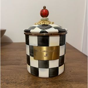 Mackenzie Childs courtly check enamel canister small
